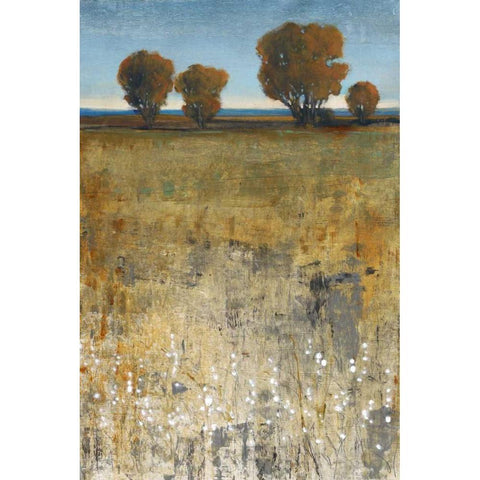 Distant Trees I Black Modern Wood Framed Art Print with Double Matting by OToole, Tim