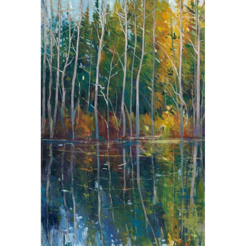 Pine Reflection II Gold Ornate Wood Framed Art Print with Double Matting by OToole, Tim