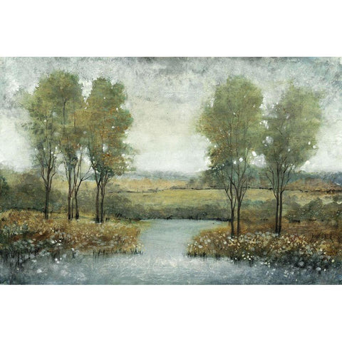 Stream Side II Gold Ornate Wood Framed Art Print with Double Matting by OToole, Tim