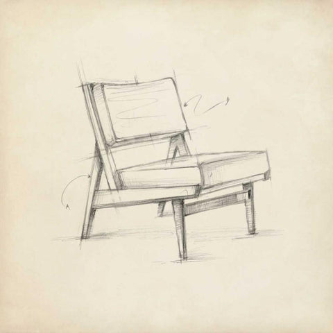 Mid Century Furniture Design I Black Modern Wood Framed Art Print by Harper, Ethan