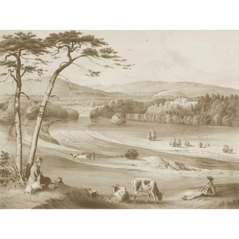 Abbotsford Gold Ornate Wood Framed Art Print with Double Matting by Harding, J.D.