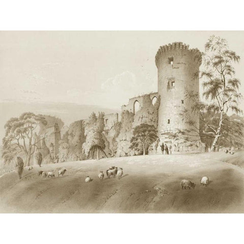 Bothwell Castle Black Modern Wood Framed Art Print by Harding, J.D.