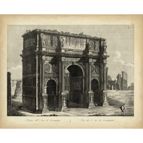 Arco di Constantino Black Modern Wood Framed Art Print by Parboni, Pietro