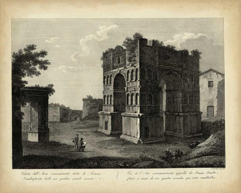 Arco di Giano Quadrifonte White Modern Wood Framed Art Print with Double Matting by Parboni, Pietro