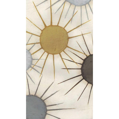 Starburst Triptych I White Modern Wood Framed Art Print by Vess, June Erica