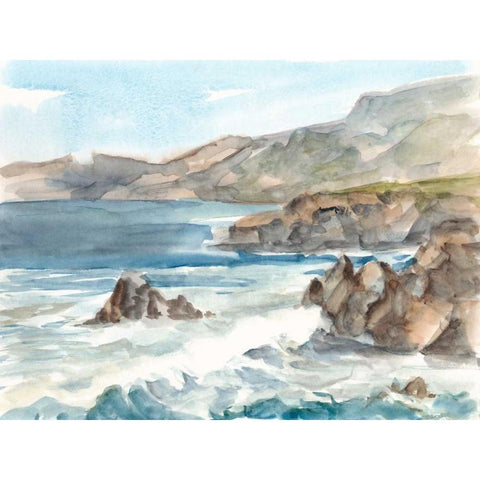 Coastal Watercolor II White Modern Wood Framed Art Print by Harper, Ethan