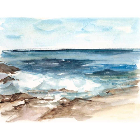 Coastal Watercolor V White Modern Wood Framed Art Print by Harper, Ethan
