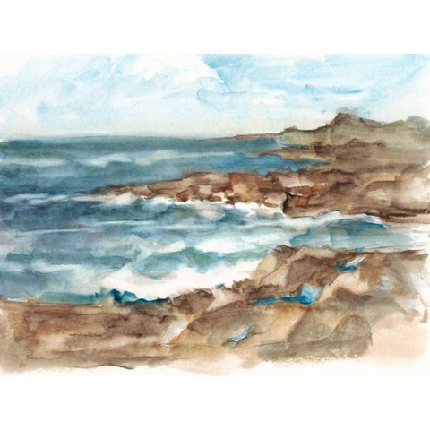 Coastal Watercolor VI Black Modern Wood Framed Art Print with Double Matting by Harper, Ethan