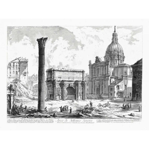 Arco de Settimo Severo White Modern Wood Framed Art Print by Piranesi
