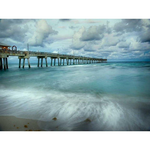 Slow Motion Ocean II Black Modern Wood Framed Art Print with Double Matting by Head, Danny