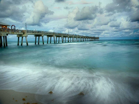 Slow Motion Ocean II Black Ornate Wood Framed Art Print with Double Matting by Head, Danny