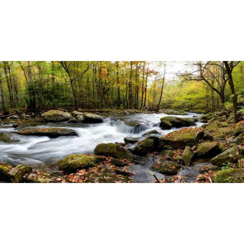 Over Flow Panorama Black Modern Wood Framed Art Print with Double Matting by Head, Danny