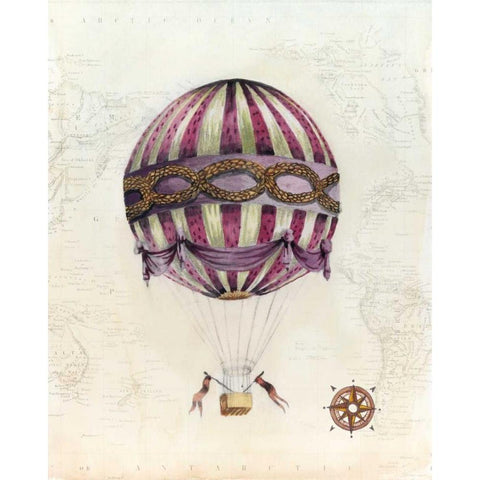 Vintage Hot Air Balloons I White Modern Wood Framed Art Print by McCavitt, Naomi