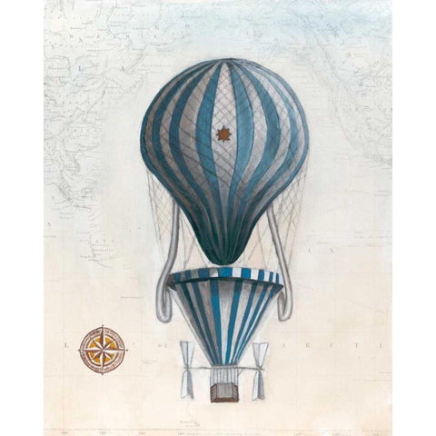 Vintage Hot Air Balloons IV Black Modern Wood Framed Art Print with Double Matting by McCavitt, Naomi