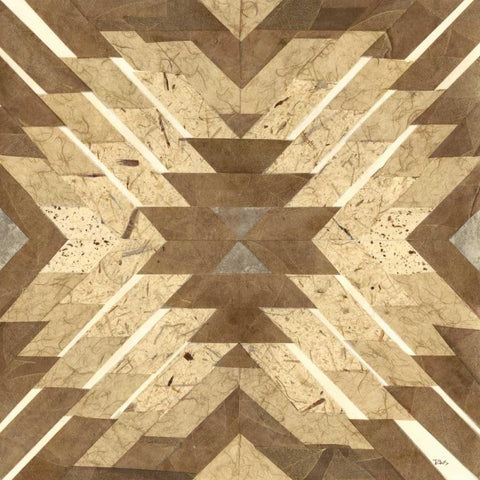 Lancaster Tile II Black Ornate Wood Framed Art Print with Double Matting by Stramel, Renee W.