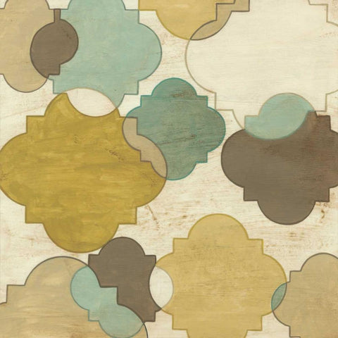 Quatrefoil Overlay I White Modern Wood Framed Art Print by Vess, June Erica