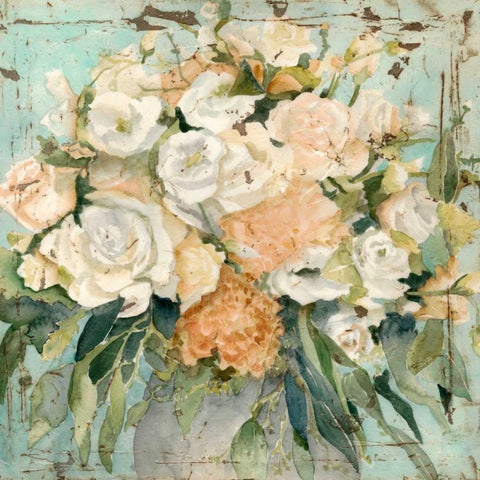 Vintage Arrangement I White Modern Wood Framed Art Print with Double Matting by Meagher, Megan