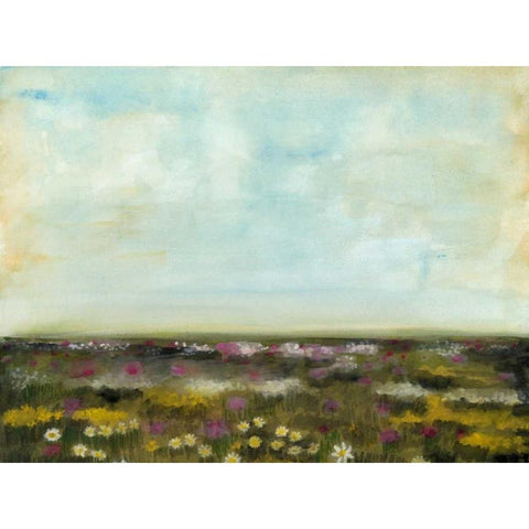 Floral Fields I Black Modern Wood Framed Art Print by McCavitt, Naomi