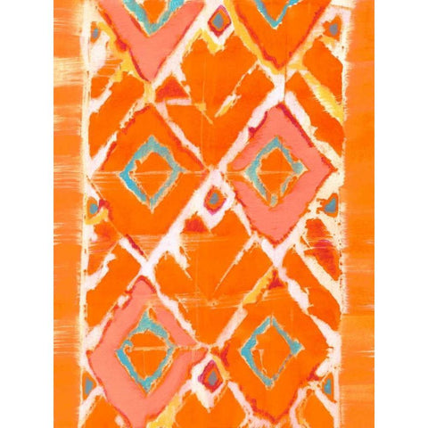 Orange Tribal II Black Modern Wood Framed Art Print with Double Matting by Fuchs, Jodi