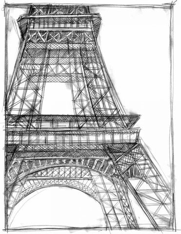 Graphic Architectural Study I Black Ornate Wood Framed Art Print with Double Matting by Harper, Ethan