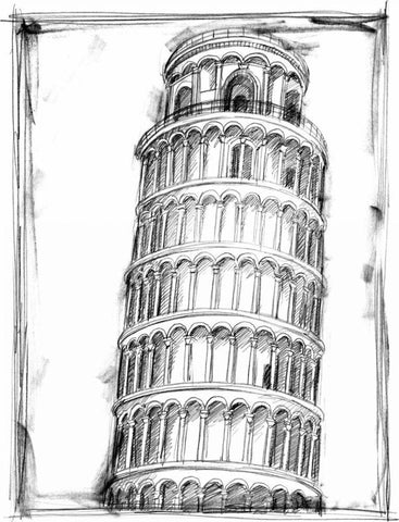 Graphic Architectural Study II Black Ornate Wood Framed Art Print with Double Matting by Harper, Ethan