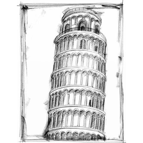 Graphic Architectural Study II White Modern Wood Framed Art Print by Harper, Ethan