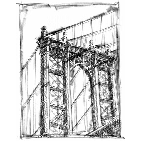 Graphic Architectural Study IV White Modern Wood Framed Art Print by Harper, Ethan