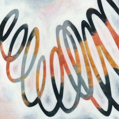 Squiggle II Black Modern Wood Framed Art Print by Meagher, Megan