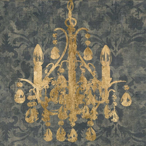 Gilt Chandelier I Gold Ornate Wood Framed Art Print with Double Matting by Goldberger, Jennifer