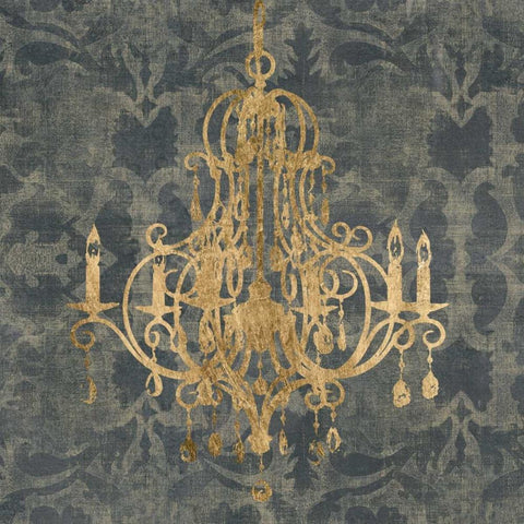 Gilt Chandelier IV Black Ornate Wood Framed Art Print with Double Matting by Goldberger, Jennifer