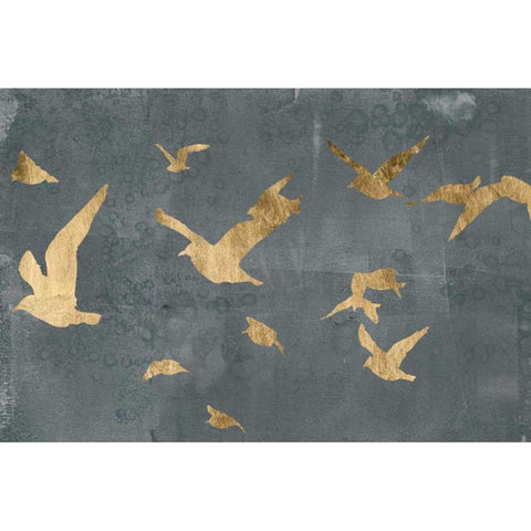 Silhouettes in Flight III Black Modern Wood Framed Art Print by Goldberger, Jennifer