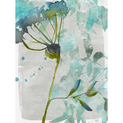 Flower Layers II White Modern Wood Framed Art Print by Goldberger, Jennifer