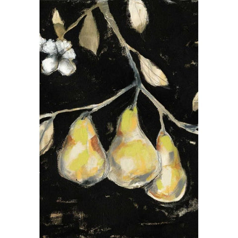 Fresh Pears I White Modern Wood Framed Art Print by Goldberger, Jennifer