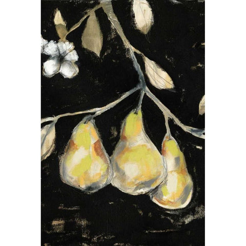 Fresh Pears I Black Modern Wood Framed Art Print by Goldberger, Jennifer