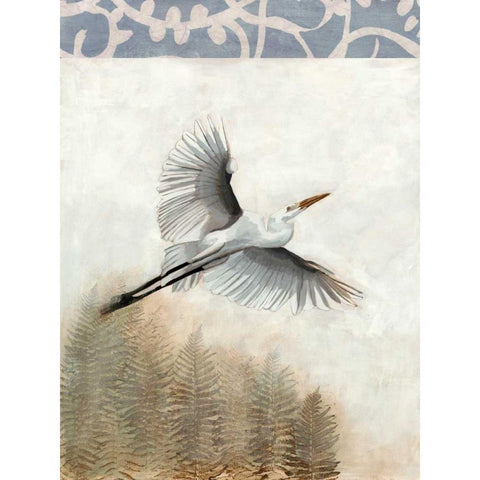 Waterbirds in Mist I Black Modern Wood Framed Art Print with Double Matting by McCavitt, Naomi