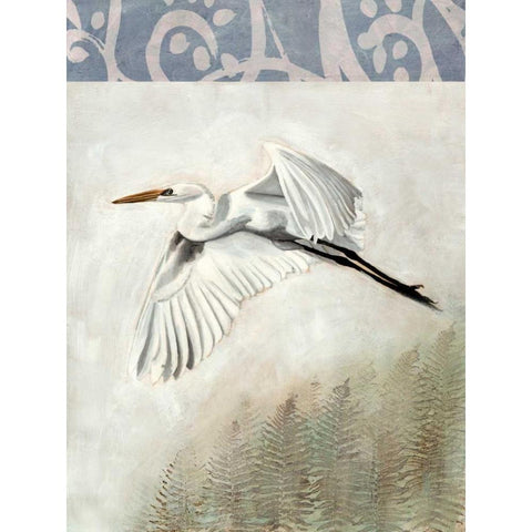 Waterbirds in Mist II White Modern Wood Framed Art Print by McCavitt, Naomi