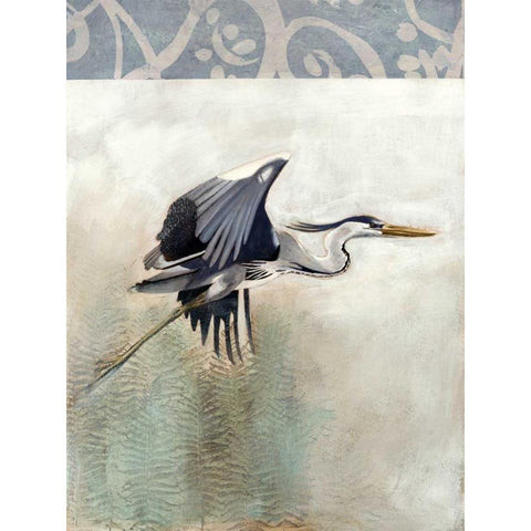 Waterbirds in Mist III White Modern Wood Framed Art Print by McCavitt, Naomi