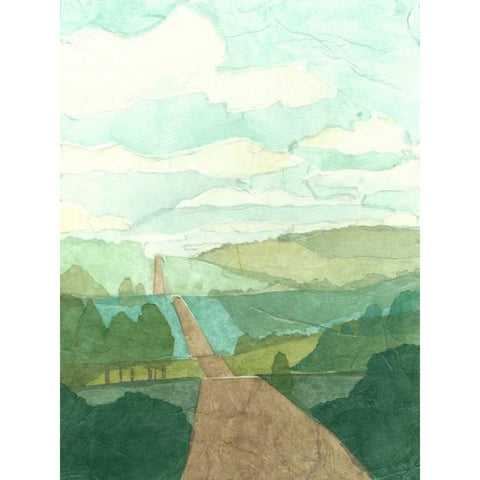 Countryside Collage II White Modern Wood Framed Art Print by Meagher, Megan