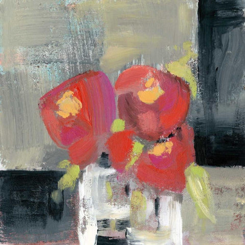 Rose Bud Vase II Gold Ornate Wood Framed Art Print with Double Matting by Goldberger, Jennifer