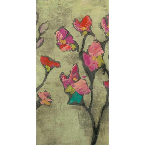 Impasto Flowers II White Modern Wood Framed Art Print by Goldberger, Jennifer