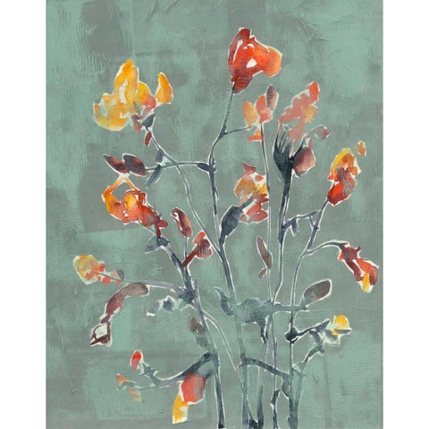 Wildflower Watercolors I Gold Ornate Wood Framed Art Print with Double Matting by Goldberger, Jennifer