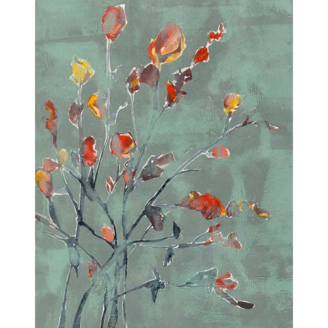 Wildflower Watercolors II Black Modern Wood Framed Art Print with Double Matting by Goldberger, Jennifer