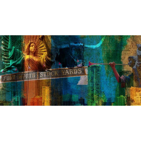 Ft. Worth Panel Black Modern Wood Framed Art Print with Double Matting by Jasper, Sisa