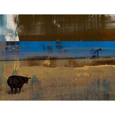 Texas Gold Black Modern Wood Framed Art Print by Jasper, Sisa