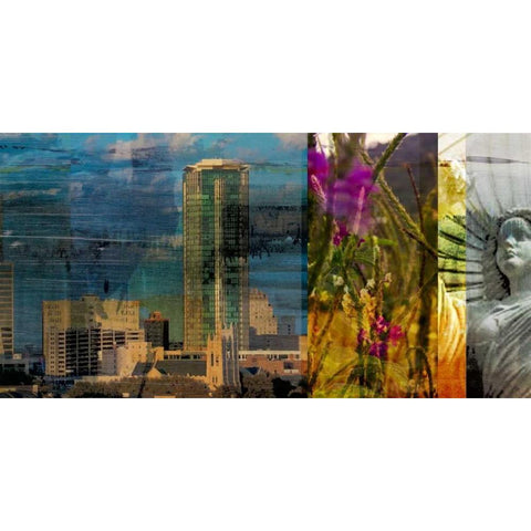Fort Worth Collage II White Modern Wood Framed Art Print by Jasper, Sisa