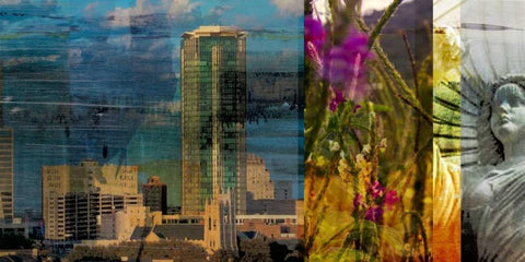 Fort Worth Collage II White Modern Wood Framed Art Print with Double Matting by Jasper, Sisa