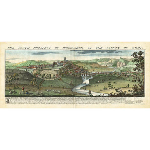 Bucks View - Bridgnorth Black Modern Wood Framed Art Print by Buck, Nathaniel