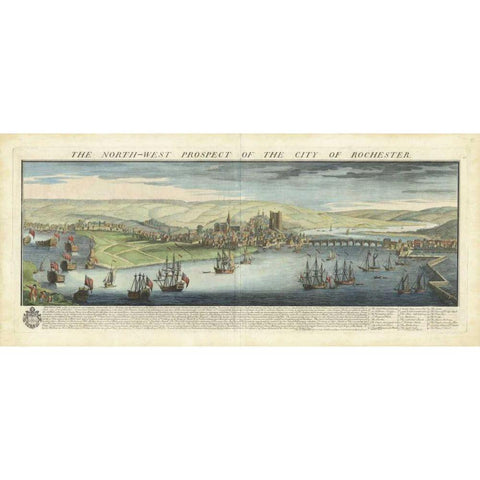 Bucks View - Rochester Gold Ornate Wood Framed Art Print with Double Matting by Buck, Nathaniel