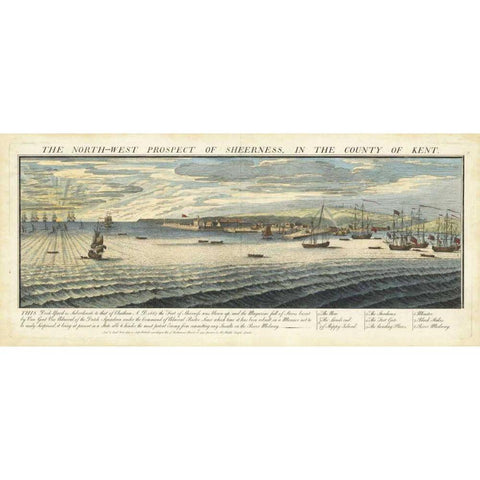 Bucks View - Sheerness in Kent Gold Ornate Wood Framed Art Print with Double Matting by Buck, Nathaniel