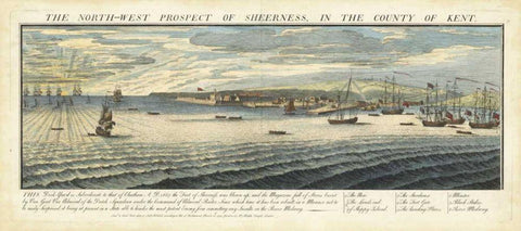 Bucks View - Sheerness in Kent White Modern Wood Framed Art Print with Double Matting by Buck, Nathaniel